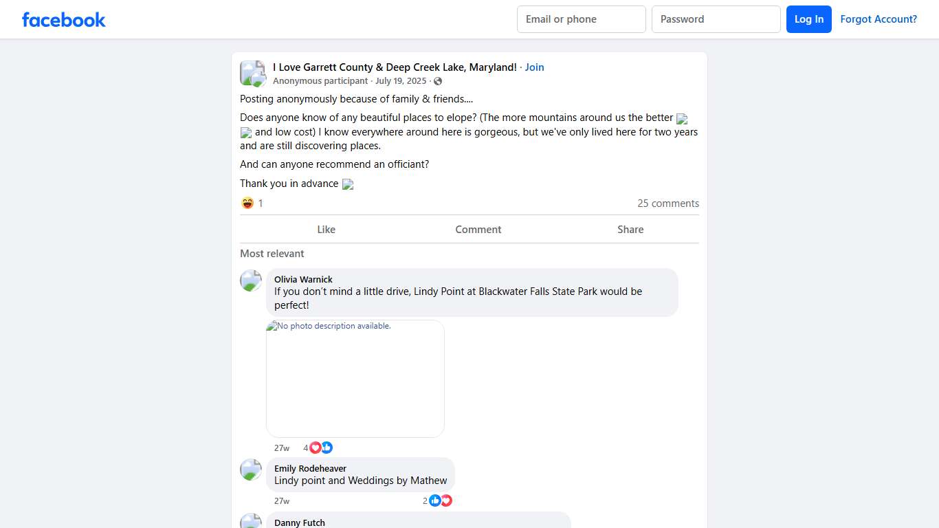 I Love Garrett County & Deep Creek Lake, Maryland! Posting anonymously because of family & friends... Facebook